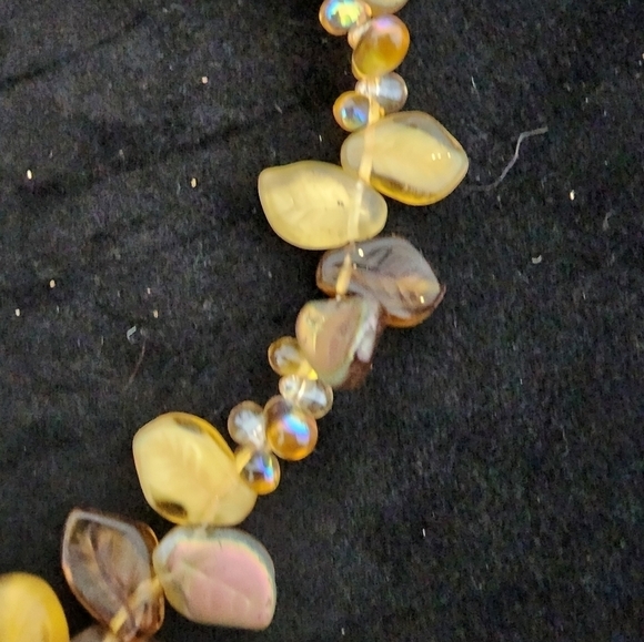 Vintage 80's Handmade Glass Beads Necklace Earrings Set - Picture 4 of 6